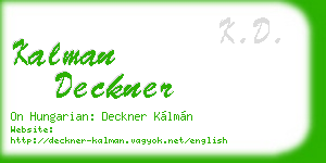 kalman deckner business card
